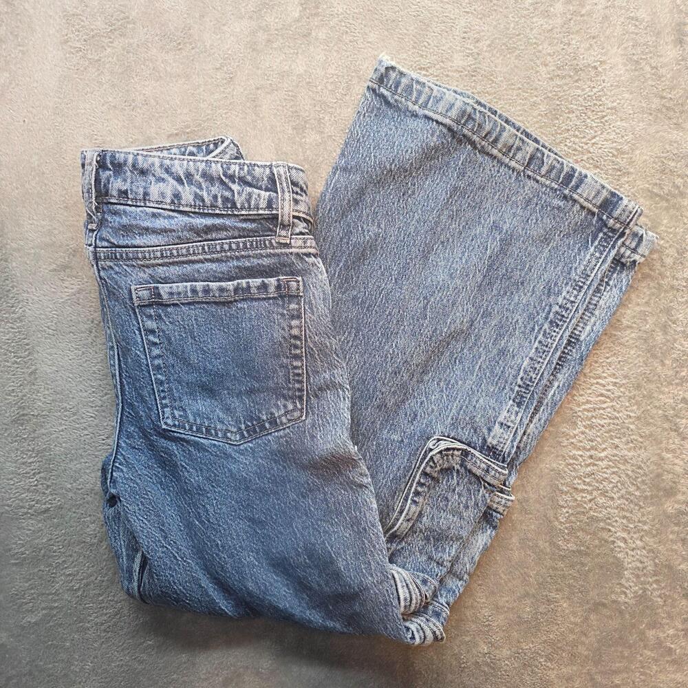 Art Class Jeans Kids 8 Blue Relaxed Straight Leg Cargo Pockets Denim Casual